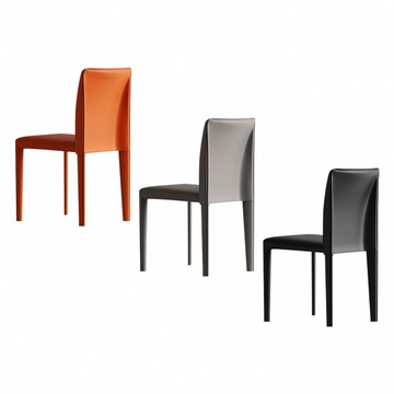 【IDEA】黛珂全包簡練縫線馬鞍皮休閒椅/餐椅(化妝椅 皮椅 戶外椅 梳妝椅 書桌橘色