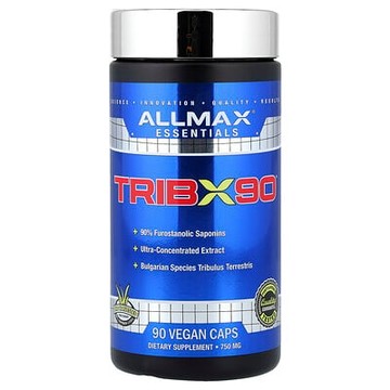 ALLMAX, TribX90，超級濃縮保加利亞蒺藜，90% 呋喃甾醇皂苷，750 毫克，90 粒膠囊