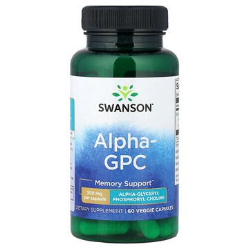 Swanson Vitamins, α-GPC，300 毫克，60 粒素食膠囊