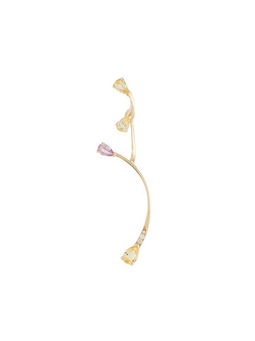 LE STER - 18kt yellow gold diamond Lemon Flare left ear stud with Rose More jacket - women - Diamond/18kt Yellow Gold/Pink Sapphire/Yellow Sapphire...