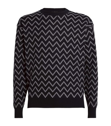 Giorgio Armani Cotton-Cashmere Jacquard Zigzag Sweater