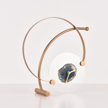 招財擺件 北歐創意金屬裝飾品時鐘桌面擺件歐式輕奢客廳臥室辦公室家居飾品 免運開發票