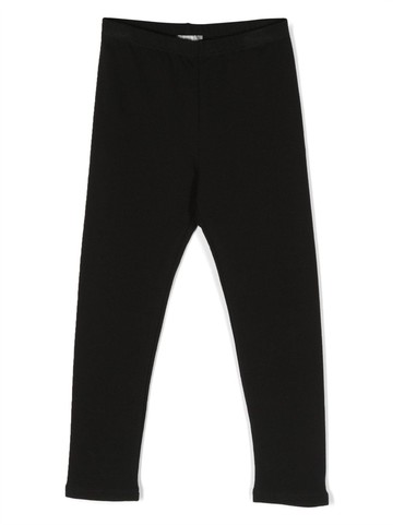 Il Gufo - jersey-knit elasticated leggings - kids - Cotton/Elastane - 4 - Black