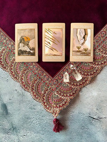 奢華　由日本占卜師　純手工製作的　塔羅牌桌布　Made in JAPAN