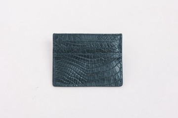 Lukbag Studio|真皮鱷魚皮信用卡夾|灰色 【刻字】【父親節禮物】