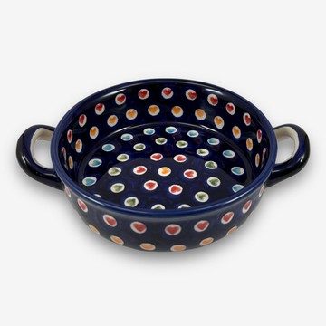 波蘭手繪手工陶-雙耳烤盅 19x14.5cm 文青彩心系列 設計師款