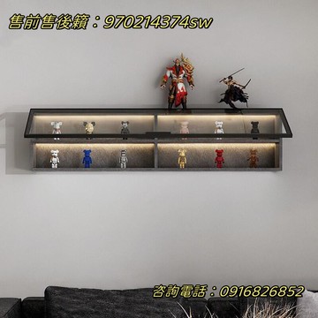 定制鋼化玻璃展示櫃手辦模型吊櫃上翻門密封櫃子壁掛墻上玩具櫃子
