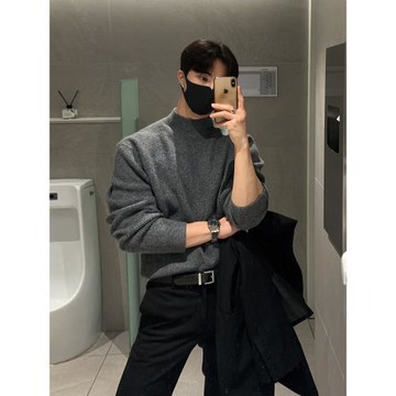 半高領毛衣男士秋冬季高級感韓版寬松打底針織衫休閑慵懶潮牌上衣