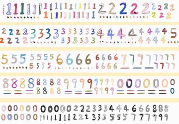 今天幾號 実用派 手描き數字 手帳デコ PET 和紙膠帶 (kiss-cut)