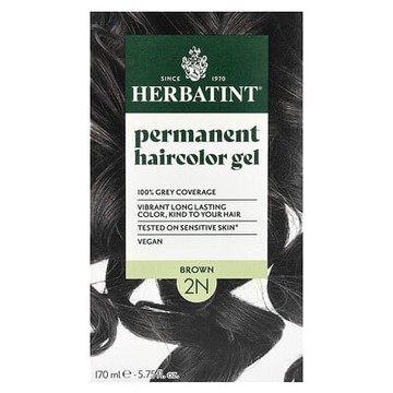 Herbatint, 長期染髮凝膠，2N，棕色，4.56 液量盎司（135 毫升）
