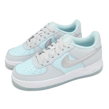 Nike 休閒鞋 Air Force 1 Low GS 大童 女鞋 藍 銀 果凍底 AF1 HQ3249-043