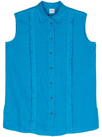 ASPESI - sleeveless linen shirt - women - Linen/Flax - 42 - Blue