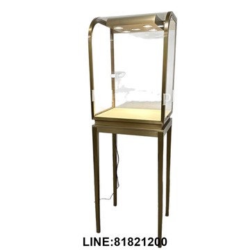 珠寶櫃 展示櫃 首飾櫃 免運 熱銷 速發 附發票 直供不銹鋼珠寶黃金首飾展櫃玉器手表曲面玻璃精品高櫃訂製