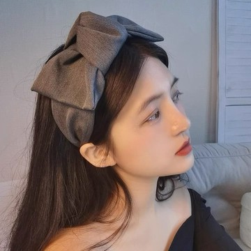 ✨桃園出貨✨髮箍夏季洋氣高檔小香風蝴蝶結高顱頂頭箍寬版加寬飾品女髮卡成人