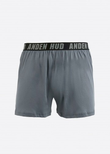 男款XXL_Newtro Street．不開襟純棉寬鬆四角內褲(塵石藍-黑橫條緊帶)