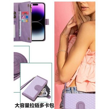 適用三星s23手機皮套拉鏈s26+錢包插卡S24/S25長繩S25支架保護套A56背帶FE斜挎包S22夏季新款A16/A57/A52/A54