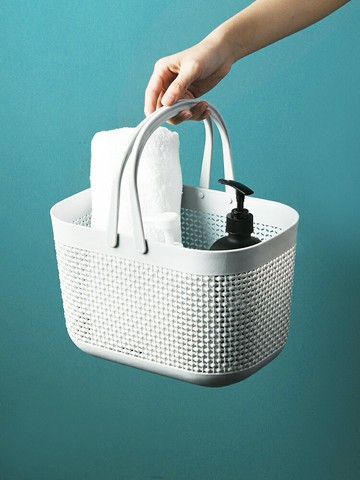 手提洗澡籃學生浴筐沐浴筐女桌面浴室用品塑料洗浴籃子洗漱收納框