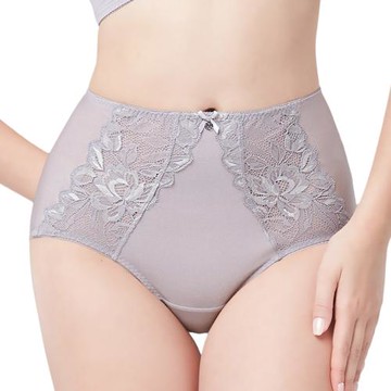 【Swear 思薇爾】 挺玩美系列L-3XL蕾絲高腰三角女內褲(淺紫灰)