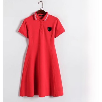 高爾夫球服裝女士連衣裙 2024春夏新款短袖裙 修身顯瘦大碼運動裙