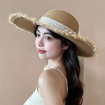 台灣熱賣蕾絲草帽女春夏韓百搭沙灘度假出遊清新ins防曬遮陽可折疊大沿帽-L1001 YSBK