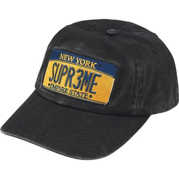 SUPREME 25SS LICENSE PLATE 6-PANEL 水洗 六分割帽 (黑色)