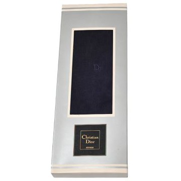 Christian Dior 日本製深藍色Dior字母刺繡薄毛男紳士襪(24-26CM)