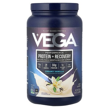 Vega, 表現提升，蛋白質 + 修復，奶油香草味，1 磅 13.2 盎司（828 克）