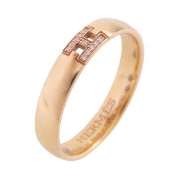 HERMES 愛馬仕 18K玫瑰金 鑽石 Ever Herakles 戒指 55 【二手名牌BRAND OFF】