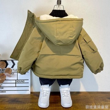 保暖單品！男童加厚休閒棉服 中小童加厚外套 兒童秋冬外套 男童加厚連帽外套 冬季兒童加絨外套 男童加絨加厚棉服 秋冬童裝