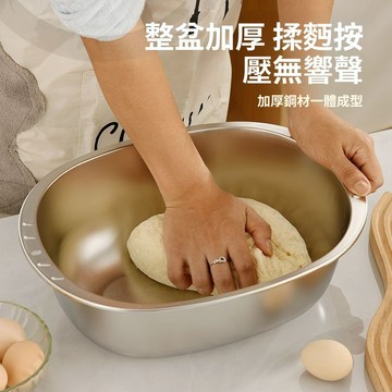 掃貨趁現在 發麵盆 揉麵盆 沙拉盆 攪拌盆 加厚和麵盆 打蛋盆 面盆 不鏽鋼盆家用和麪專用盆加厚大容量盆子發麪洗菜料理盆