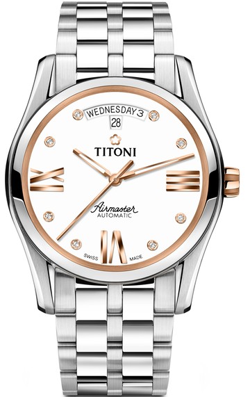 TITONI 梅花錶 AIRMASTER 空中霸王 系列 機械男腕錶(93808SRG-616)-39mm-白面鋼帶【刷卡回饋 分期0利率】【APP下單點數13倍送】