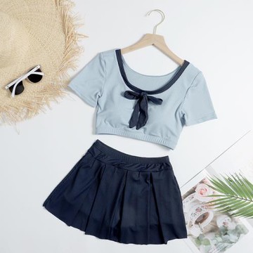 韓版小清新 兒童泳衣女女童中大童12-15歲大童學生女孩游泳衣分體