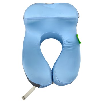 U型釋壓記憶午睡枕 7CM高度手臂插放 側睡不壓手臂 記憶棉材質  藍+深灰