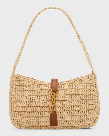 Le 5 A 7 Mini YSL Shoulder Bag in Raffia