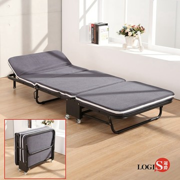 LOGIS｜舒適絨布三折床180*75*26看護床 折疊床 摺疊床 陪客床 可拆洗 三折床 好收納 美容床【CJ075】