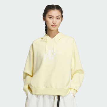 ADIDAS 愛迪達 阿迪達斯 女連帽上衣-米黃色 LOUNGE DK HDY-JJ3545