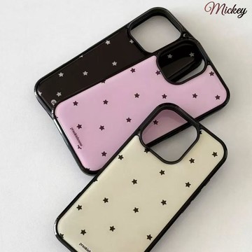 韓系ins星星玻璃黑邊適用iPhone17promax手機殼17air/17新款16p