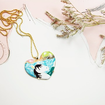 十二生肖琺瑯飾品系列  馬掐絲琺瑯項鍊