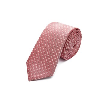 絲質印花配襯領帶/鐵鏽紅色 | 4110074034