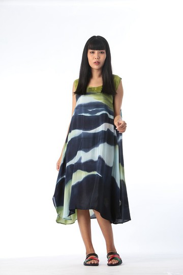 Dress Hand Paint Soft Cotton Silk for Yoga Vacation Holidays