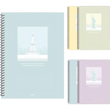 PENPIA 3000中古英語筆記本套裝 螺旋裝訂有線內頁 顏色隨機 70張紙  5本