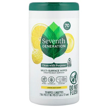 Seventh Generation, 多面抹布，檸檬皮，70 片抹布