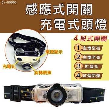 TW焊馬 感應式開關 充電式頭燈1入 手感應開關 (CY-H5903)