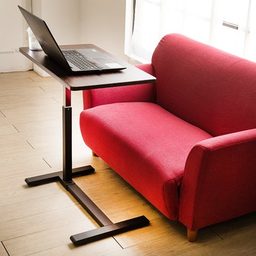 邊桌 升降邊桌 杯架 PVC 防潑水 棕色 MIT台灣製【51661-2BR】Tasteful 特斯屋