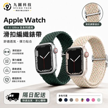 編織尼龍錶帶 適用於 Apple Watch 11 10 9 8 SE 42mm 46mm 蘋果手錶錶帶 彈力錶帶