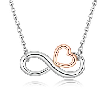 純銀項鍊．無限．愛心｜925純銀．客製刻字