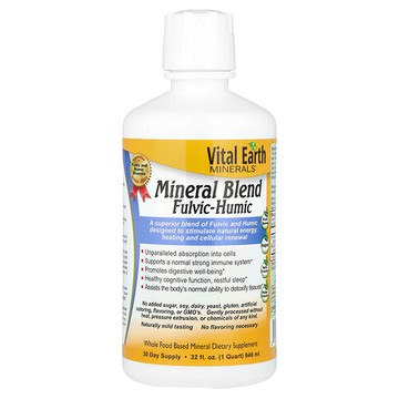Vital Earth Minerals, 礦物質液黃腐-腐植，32液體盎司(946毫升)