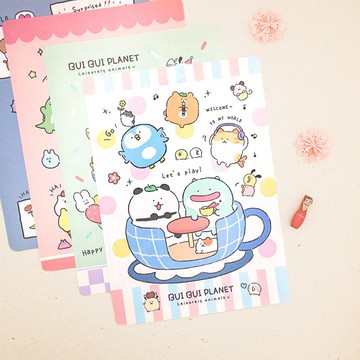 沙拉嘿呦x胖胖星球 - 可愛學習墊板(16K小)。JPB-56。