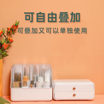 化妝品收納盒家用防塵桌面收納神器大容量梳妝臺口紅護膚品置物架 py6172