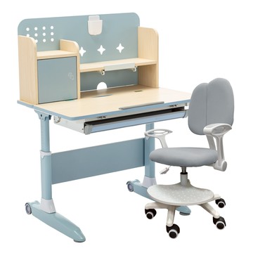 E-home 藍色GOYO果幼兒童成長桌椅組灰色